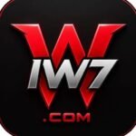IW7 Game official logo featuring a red geometric emblem on a black premium background